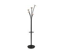 ALBA Perchero de 5 plazas 175 cm negro/madera clara Festival N