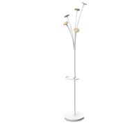 Alba - PMFESTW BC - Perchero de diseño - Blanco - Madera clara - Capacidad 6 paraguas y base de recuperación de agua