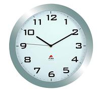 Alba Reloj de Cuarzo de Pared, Cristal, Gris y Plata, 38.5x38.5x5.5 cm