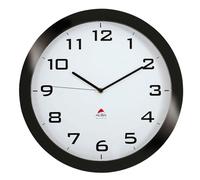 Alba Reloj de Cuarzo de Pared, Cristal, Negro, 38.5x38.5x5.5 cm