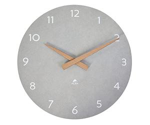 ALBA - Reloj de Pared (Madera, Cuarzo, silencioso, Precioso, Aspecto Moderno y Puro), Color Gris