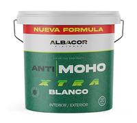 ALBACOR Antimoho XTRA Pintura Antihumedad Interior - Exterior, (Blanco Mate), Pintura Antimoho Para Techos, Baños, Cocinas, Poco Salpicado, Evita la Aparición de Moho, Antihumedad (20 Kilos)