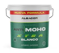 ALBACOR XTRA Pintura Antihumedad Interior - Exterior -5KG-, (Blanco Mate), Pintura Antimoho Para Techos, Baños, Cocinas, Poco Salpicado, Evita la Aparición de Moho (5 Kilos)