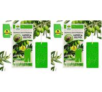 Albagarden - Trampa cromotrópica Verde para Mosca del Olivo - Trampa Adhesiva sin Veneno, Hojas atrapa Insectos, protección para Olivares y Agricultura biológica - 5 Paneles pegajosos (Paquete de 2)