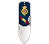 ALBAINOX- 18727. Navaja Albainox modelo POLICIA NACIONAL. Mango de Aluminio. Clip. Hoja: 4 cm. Herramienta para Caza, Pesca, Camping, Outdoor, Supervivencia y Bushcraft