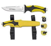 Albainox 32350. Cuchillo Submarinismo Nautilus. Amarillo. Mango ABS y Goma. Herramienta para Caza, Pesca, Camping, Outdoor, Supervivencia y Bushcraft