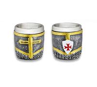 Albainox Vaso de chupito Tole10 Imperial, templario COTA de Malla, tamaño 6 cm, Material de Resina
