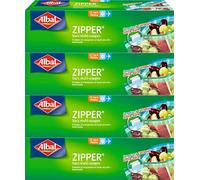 Albal 12 Bolsas Multiusos, Deslizador Cremallera, Hermético, Juego de 4 Cajas, 1 L