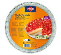 Albal Aluminio Redondo, Tartaleta De 28 Centímetros, Desechables, Especial Para Repostería Y Postres, 5 Moldes (202543), 28 cm - Pack de 5