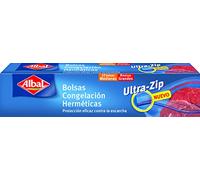 Albal Bolsas congelación Ultra-Zip – Herméticas, doble cierre, sin BPA, 20 uds (8x3L+12x1L)