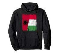Albania Italia Media Bandera Orgullo Albanés Italiano Orgullo Sudadera con Capucha