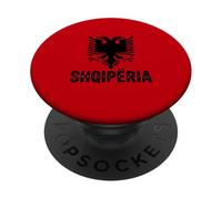 Albania Pride - Bandera albanesa de águila de Doble Cabeza Shqiperia PopSockets PopGrip Adhesivo