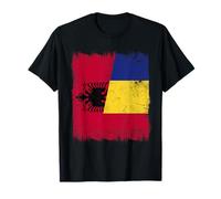 Albania Rumania Media Bandera Albanesa Rumania Heritage Camiseta