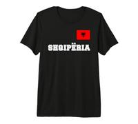 Albania Shqipëria con Bandera Nacional en el Pecho Camiseta Premium