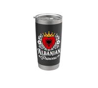 Albanian Princess Albania Flag Proud Albanian Girl Vaso térmico de acero inoxidable de doble pared