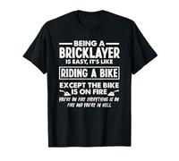 Albañil ser albañil es fácil montar en bicicleta fuego Camiseta