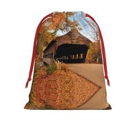 Albany Covered Bridge - Bolsa de regalo de Navidad con cordón, una opción conveniente para empaquetar pequeños regalos