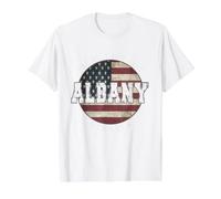 Albany Georgia, Bandera Americana Vintage Camiseta gráfica económica, Hombre, Blanco, M