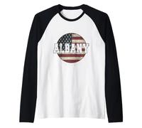 Albany Georgia, Bandera Americana Vintage Camiseta Manga Raglan