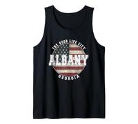 Albany Georgia, Bandera Americana Vintage Camiseta sin Mangas