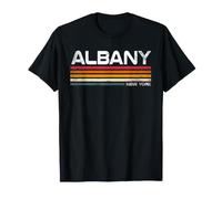 Albany New York Retro Rayas Vintage City Design Camiseta