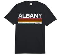 Albany New York Retro Rayas Vintage City Design Comfort Colors Adult Heavyweight T-Shirt