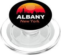 Albany New York Vintage Sunset Retro City State USA PopSockets PopGrip para MagSafe