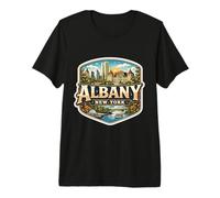 Albany, Nueva York, Souvenir City State Capital, Retro, Vintage Camiseta Premium