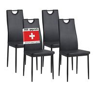 Albatros 2907 Salerno Set de 4 sillas de Comedor, Negro