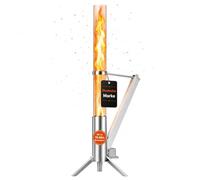 Albatros Antorcha de pellets de acero inoxidable de alta calidad | Horno de cohetes para el jardín | con tubo de fuego de cristal | Terraza Calefacción Terraza | Brasero exterior sin electricidad |