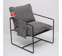 Albatros Breston - Sillón de diseño vintage, tejido, color gris, para salón, dormitorio o como sillón de televisión