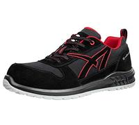 ALBATROS Clifton Low S3 SRC - Zapatos de seguridad (puntera de fibra de vidrio, antideslizante, sin metal, unisex, negro rojo, 43 EU