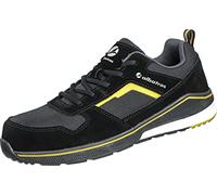 Albatros Court Black Low - Zapatos de trabajo de seguridad S3 ESD HRO SRC, con puntera de fibra de vidrio, transpirables, antideslizantes, sin metal, negro / amarillo, 42 EU