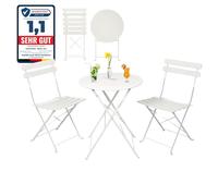 Albatros - Juego de 3 muebles de jardín: mesa de bistró con 2 sillas plegables y mesa de metal resistente, ideal para balcón o jardín en diseño moderno