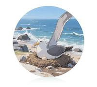 Albatros on The Islands - Tabla de cortar resistente a los arañazos, tabla de cortar portátil, tabla de cortar redonda de vidrio para cocina, picnic al aire libre, 7.9 pulgadas