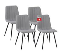 ALBATROS Silla de comedor Garda con funda de tela, juego de 4 unidades, color gris, elegante diseño vintage, soporta hasta 110 kg, silla tapizada - Silla moderna de cocina, silla de comedor o mesa de