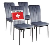 Albatros Silla de Comedor Modena, Set de 4 sillas, Gris, certificada por la SGS