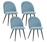 Albatros Sillas de Comedor Capo con Juego de 4 Fundas de Terciopelo en Azul - Elegante diseño Vintage, Funda de Terciopelo, Silla tapizada aprobada por SGS - Silla de Cocina Moderna