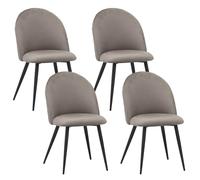 Albatros Sillas de Comedor Capo con Juego de 4 Fundas de Terciopelo en Gris - Elegante diseño Vintage, Funda de Terciopelo, Silla tapizada aprobada por SGS - Silla de Cocina Moderna