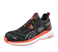 PUMA Zapatos de seguridad Turbo Low S1PS ESD para hombre, con tapa protectora, antideslizantes, ligeros, negro rojo, 45 EU