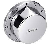 Albayrak - Temporizador de Cocina con Fuerte Alarma, no Requiere Pilas, 100% mecánico, Parte Trasera magnética, Exquisito Cuerpo de Acero Inoxidable, recordatorio de Cuenta atrás