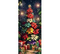 Albero Di Natale Dipingere con i Numeri Adulti, Misura XXL 35x105cm,Foglia Paint by Numbers Kit Principianti Con 3 Penne, Kit Fai Da Te, Hobby Creativi Adulti Decorazioni, (Senza Cornice) P0M-267