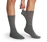 alber's SALUS - 5 Pares de Calcetines Confort para Hombre, Sin Elástico, Puño Ancho, Súper Cómodos con Base de Esponja, Azul Marino, Gris, 39-42
