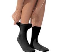 alber's SALUS BAMBOO - 5 Pares | Calcetines Cortos de Mujer | Viscosa de Bambú | Suaves y Transpirables | Puño Ancho y Cómodo | No Aprietan ni Resbalan | para Pies Sensibles | Negro | 39-41