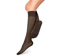 alber's SALUS - Pack de 5 Medias Elegantes Mujer, hasta la Rodilla, Transparentes 20 DEN, Borde Ancho y Cómodo, con plantilla de masaje | Talla Única (36-41) | Negro