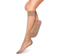 alber's SALUS - Pack de 5 Medias Elegantes Mujer, hasta la Rodilla, Transparentes 20 DEN, Borde Ancho y Cómodo, con Plantilla de Masaje | Talla Única (36-41) | Natural