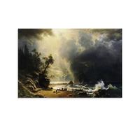Albert Bierstadt, Puget Sound On The Pacific Coast - Póster de pintura excepcional, impresión en lienzo, ideal para salas de estar, dormitorios, oficinas, hogares y aulas, 30 x 45 cm