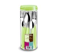 Albert de Thiers 729893 MENAGERE 24 Piezas Fusain Emeraude, Acero Inoxidable, 9 cm