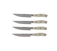 Albert de Thiers, Acot005010, L'Irresistible, juego de 4 cuchillos de carne, 3Cr13, acero inoxidable, mango Abs blanco + 3 remaches, protección de PVC, caja de color