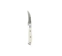 ALBERT DE THIERS L'Irresistible - Cuchillo de caño de pájaro 6,5 cm - Hoja de acero inoxidable 3CR13 - Mango ABS blanco con 3 remaches - Acabado mate elegante - Se entrega en tarjeta - 70 x 180 mm